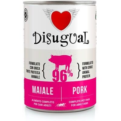 Disugual Cibo Umido per Cani - 400G - Proteina Unica, Italia Disugual Cibo Umido per Cani - 400G - Proteina Unica, Italia
