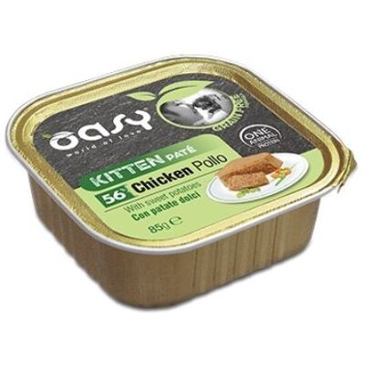 Oasy Cat Grain Free Patè Kitten con Pollo Vaschetta 85gr Oasy Cat Grain Free Patè Kitten con Pollo Vaschetta 85gr