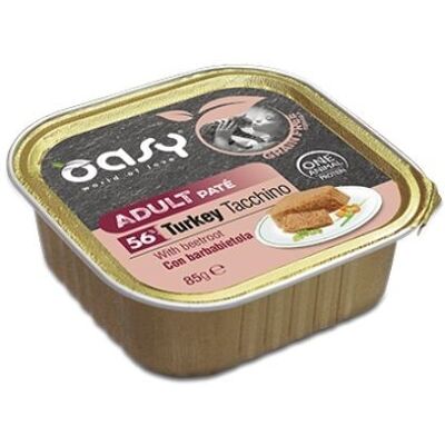 Oasy Cat Grain Free Patè Adult con Tacchino e Barbabietola Vaschetta 85gr Oasy Cat Grain Free Patè Adult con Tacchino e Barbabietola Vaschetta 85gr