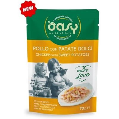 Oasy Gatto More Love - Cibo per gatti - Pollo e patate dolci Oasy Gatto More Love - Cibo per gatti - Pollo e patate dolci