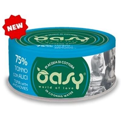 Wonderfood Oasy Gatto Più Amore Tonno Alici Lattina 70g - Cibo per gatti Wonderfood Oasy Gatto Più Amore Tonno Alici Lattina 70g - Cibo per gatti