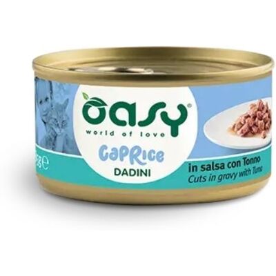 Alimento umido per gatti Oasy Dadini in Salsa Tonno - Adulti, 85g Alimento umido per gatti Oasy Dadini in Salsa Tonno - Adulti, 85g