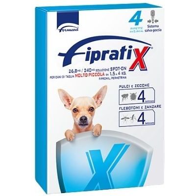 Formevet Fipratix Spot-On per Cani Molto Piccoli - 1,5-4kg - 4 Fiale Formevet Fipratix Spot-On per Cani Molto Piccoli - 1,5-4kg - 4 Fiale