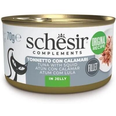 Schesir Gatto Tonnetto con Calamari in Gelatina 70g Schesir Gatto Tonnetto con Calamari in Gelatina 70g