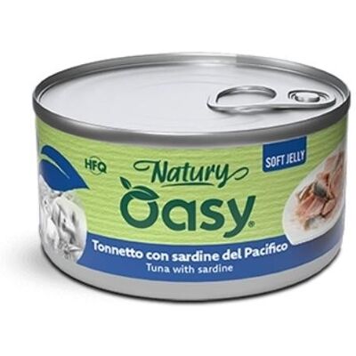 Oasy Natury Gatto Tonnetto con Sardine del Pacifico in Jelly 85g Oasy Natury Gatto Tonnetto con Sardine del Pacifico in Jelly 85g