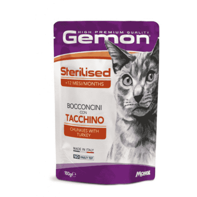 Gemon Gatto Sterilised Bocconcini con Tacchino 100g Gemon Gatto Sterilised Bocconcini con Tacchino 100g