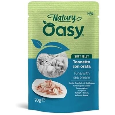 Oasy Cat Natury Soft Jelly Tonnetto con Orata Busta 70 g Oasy Cat Natury Soft Jelly Tonnetto con Orata Busta 70 g
