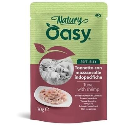 Oasy Cat Natury Soft Jelly Tonnetto con Mazzancolle Indopacifiche Busta 70 g Oasy Cat Natury Soft Jelly Tonnetto con Mazzancolle Indopacifiche Busta 70 g