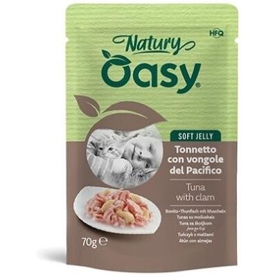 Oasy Cat Natury Soft Jelly Tonnetto con Vongole del Pacifico Busta 70 g Oasy Cat Natury Soft Jelly Tonnetto con Vongole del Pacifico Busta 70 g