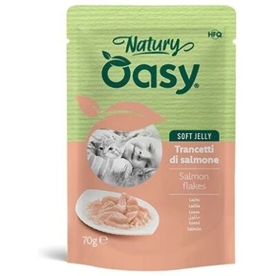 Oasy Cat Natury Soft Jelly Trancetti di Salmone Busta 70 g Oasy Cat Natury Soft Jelly Trancetti di Salmone Busta 70 g