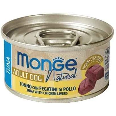 Monge Dog Natural Tonnetto Striato con Fegatini di Pollo Lattina 90g Monge Dog Natural Tonnetto Striato con Fegatini di Pollo Lattina 90g
