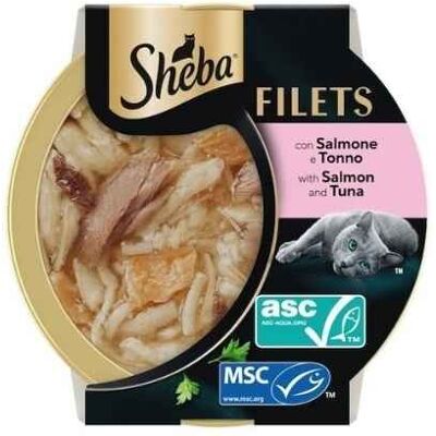 Sheba Filets per Gatti Salmone E Tonno Vaschetta 60g Sheba Filets per Gatti Salmone E Tonno Vaschetta 60g