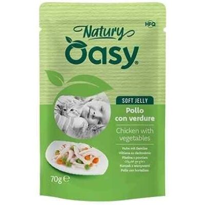 Oasy Cat Natury Soft Jelly Filetti di Pollo con Verdure Busta 70 g Oasy Cat Natury Soft Jelly Filetti di Pollo con Verdure Busta 70 g