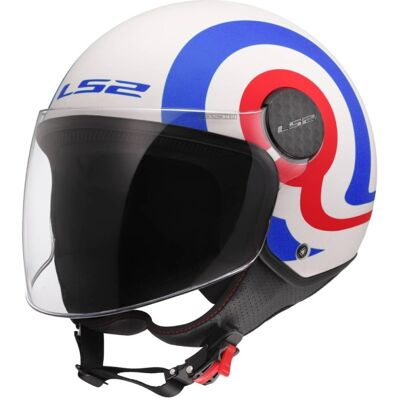 Casco Jet Ls2 OF558 Sphere Lux II Urby Bianco Blu Rosso Opaco XS Casco Jet Ls2 OF558 Sphere Lux II Urby Bianco Blu Rosso Opaco XS