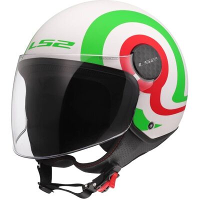 Casco Jet Ls2 OF558 Sphere Lux II Urby Bianco Verde Rosso XL Casco Jet Ls2 OF558 Sphere Lux II Urby Bianco Verde Rosso XL