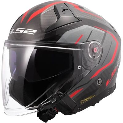 Casco Jet Carbonio Ls2 OF603 Infinity II Carbon Urus Rosso XL Casco Jet Carbonio Ls2 OF603 Infinity II Carbon Urus Rosso XL