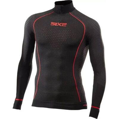 Maglia Tecnica Termica Lupetto Con Zip Unisex Sixs TS13W-CU Nero Rosso M-L Maglia Tecnica Termica Lupetto Con Zip Unisex Sixs TS13W-CU Nero Rosso M-L