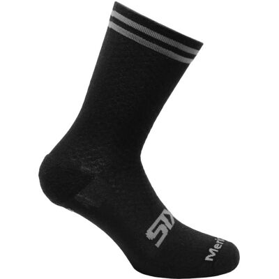 Calza Corta Sixs MERINOS-SOCKS Nero Grigio II Calza Corta Sixs MERINOS-SOCKS Nero Grigio II