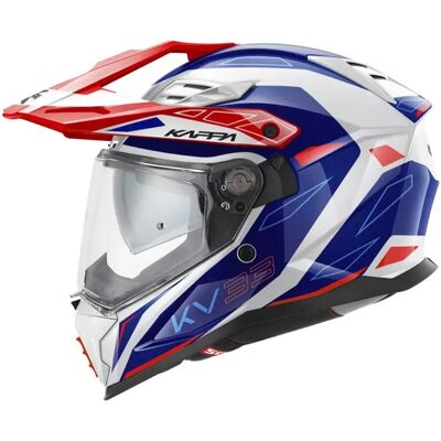 Casco Touring Kappa KV33 Enduro Wizard Bianco Lucido Blu Rosso L Casco Touring Kappa KV33 Enduro Wizard Bianco Lucido Blu Rosso L