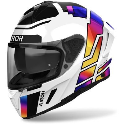 Casco Integrale Airoh Spark 2 Lively Rainbow Bianco Rosso Nero Lucido XS Casco Integrale Airoh Spark 2 Lively Rainbow Bianco Rosso Nero Lucido XS