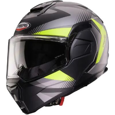 Casco Modulare Reversibile Caberg Trip Lunar Nero Grigio Giallo Fluo Opaco L Casco Modulare Reversibile Caberg Trip Lunar Nero Grigio Giallo Fluo Opaco L