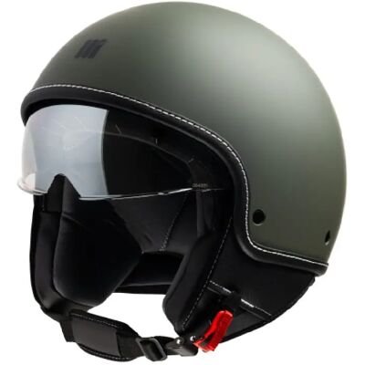 Casco Jet Motocubo 717 Beetle Verde Militare L Casco Jet Motocubo 717 Beetle Verde Militare L
