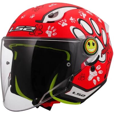Casco Jet Bambino Ls2 OF622 Funny II Paws Rosso M Casco Jet Bambino Ls2 OF622 Funny II Paws Rosso M