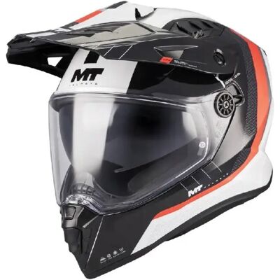 Casco Integrale Mt Helmets Hs218Sv Track Sv A15 Nomad Bianco Nero Arancione Lucido L Casco Integrale Mt Helmets Hs218Sv Track Sv A15 Nomad Bianco Nero Arancione Lucido L