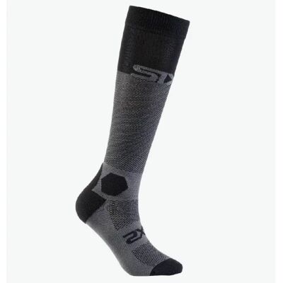 Calza Lunga Rinforzata Unisex Sixs LONG RACING V2 Nero Grigio 44-47 Calza Lunga Rinforzata Unisex Sixs LONG RACING V2 Nero Grigio 44-47