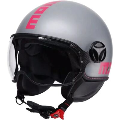 Casco Jet Momo Design Fgtr Classic Grigio Fucsia Fluo Opaco XL Casco Jet Momo Design Fgtr Classic Grigio Fucsia Fluo Opaco XL