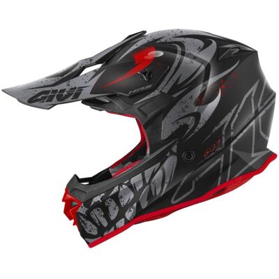 Casco Cross Givi 601 Gloom Nero Opaco Titanio Rosso XL Casco Cross Givi 601 Gloom Nero Opaco Titanio Rosso XL