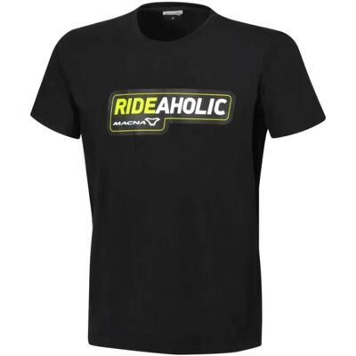 T-Shirt Macna Rideaholic Nero Giallo XL T-Shirt Macna Rideaholic Nero Giallo XL