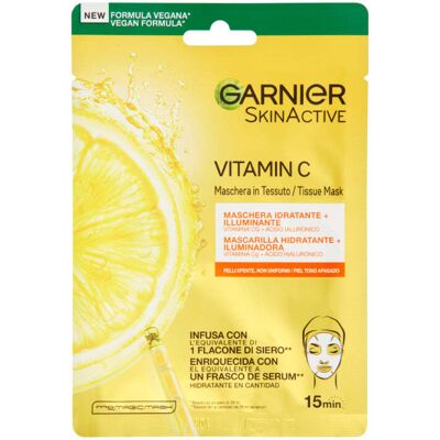 Garnier Vitamin C Maschera in tessuto Idratante e illuminante Garnier Vitamin C Maschera in tessuto Idratante e illuminante
