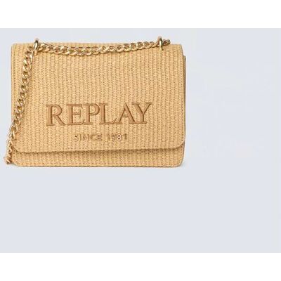 Replay Borsa In Rafia Con Lettering UNIC Replay Borsa In Rafia Con Lettering UNIC