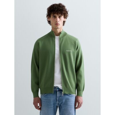 Replay Pullover Full-zip Con Lettering Verde L Replay Pullover Full-zip Con Lettering Verde L