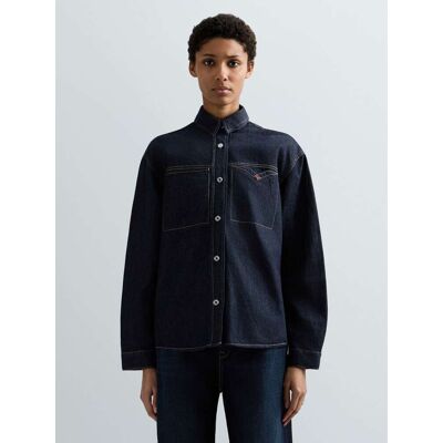 Replay Camicia Over In Denim Scuro S Replay Camicia Over In Denim Scuro S
