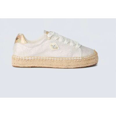Replay Espadrillas Stringate Nash Metal Bianco 35 Replay Espadrillas Stringate Nash Metal Bianco 35