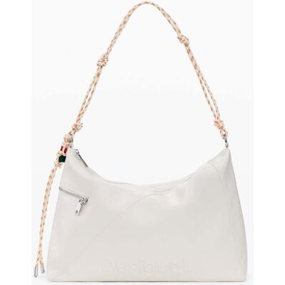 Desigual , borsa grande con charms, Donna, Poliuretano, Bianco, U WHITE U Desigual , borsa grande con charms, Donna, Poliuretano, Bianco, U WHITE U
