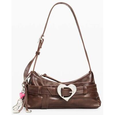 Desigual , Borsa a tracolla piccola, Donna, Poliuretano, Marrone, U BROWN U Desigual , Borsa a tracolla piccola, Donna, Poliuretano, Marrone, U BROWN U