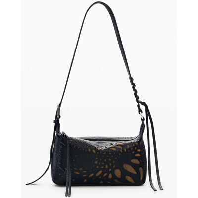 Desigual , Borsa traforata media, Donna, Poliuretano, Nero, U BLACK U Desigual , Borsa traforata media, Donna, Poliuretano, Nero, U BLACK U
