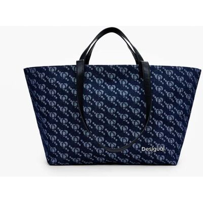 Desigual , Borsa shopper logo , Blu, U BLUE U Desigual , Borsa shopper logo , Blu, U BLUE U