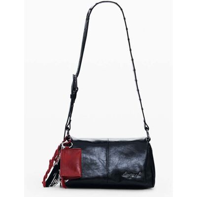 Desigual , Piccola borsa a tracolla brillante, Donna, Poliuretano, Nero, U BLACK U Desigual , Piccola borsa a tracolla brillante, Donna, Poliuretano, Nero, U BLACK U