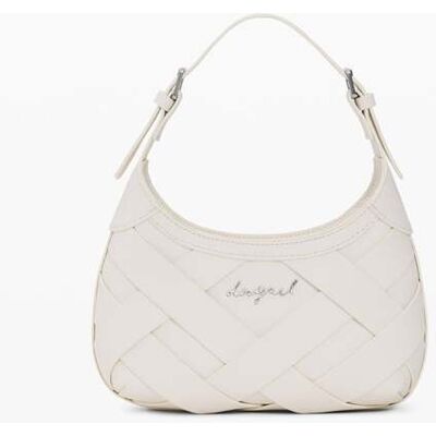 Desigual , Borsa piccola intrecciata con logo, Donna, Poliuretano, Marrone, U BROWN U Desigual , Borsa piccola intrecciata con logo, Donna, Poliuretano, Marrone, U BROWN U