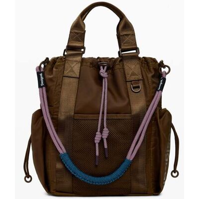 Desigual , Zaino multiposizione cerato, Donna, Poliammide, Marrone, U BROWN U Desigual , Zaino multiposizione cerato, Donna, Poliammide, Marrone, U BROWN U