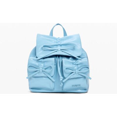 Desigual , zaino piccolo con fiocco brillante, Donna, Poliuretano, Blu, U BLUE U Desigual , zaino piccolo con fiocco brillante, Donna, Poliuretano, Blu, U BLUE U