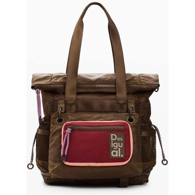 Desigual , zaino grande voyager multiposizione, Donna, Poliammide, Marrone, U BROWN U Desigual , zaino grande voyager multiposizione, Donna, Poliammide, Marrone, U BROWN U