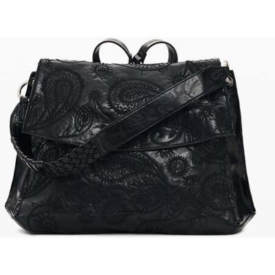 Desigual , zaino medio paisley, Poliuretano, Nero, U BLACK U Desigual , zaino medio paisley, Poliuretano, Nero, U BLACK U