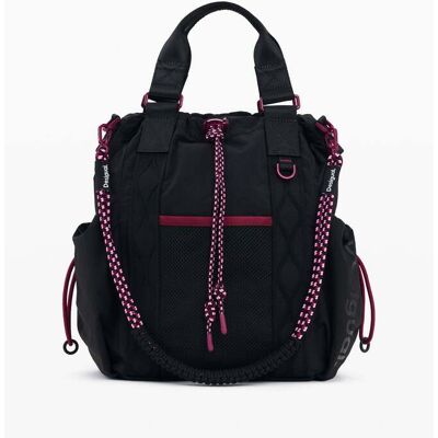 Desigual , Zaino medio in nylon, Poliestere, Nero, U BLACK U Desigual , Zaino medio in nylon, Poliestere, Nero, U BLACK U