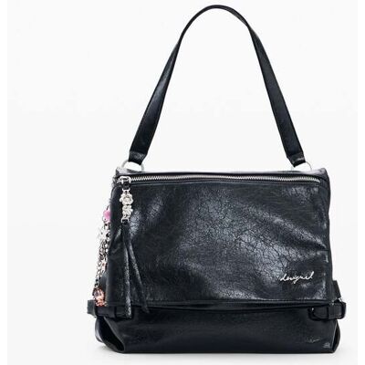 Desigual , Zaino effetto pelle medio, Donna, Poliuretano, Nero, U BLACK U Desigual , Zaino effetto pelle medio, Donna, Poliuretano, Nero, U BLACK U