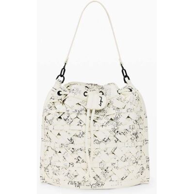 Desigual , zaino medio con lettering, Donna, Poliuretano, Bianco, U WHITE U Desigual , zaino medio con lettering, Donna, Poliuretano, Bianco, U WHITE U